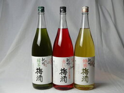 こんな梅酒福袋が欲しかったぁ　飲み比べ3本セット(中野BC 緑茶梅酒 赤い梅酒 蜂蜜梅酒） 1800ml×3本