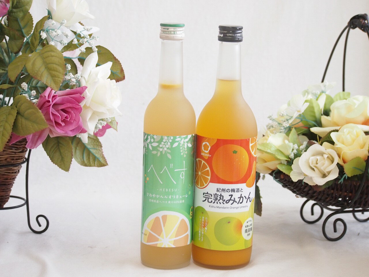【最大2000円オフクーポン10日1:59迄】柑橘系のお酒特集 2本セット(紀州の梅酒と完熟みかん12度(和歌山県) さわやかへべすリキュール14度(宮崎県)) 720ml×1本 500ml×1本