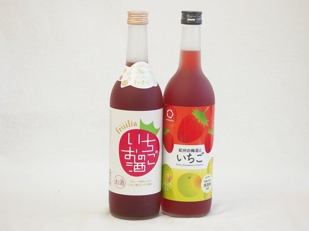 いちごリキュール2本セット(中埜酒造いちごのお酒7度(愛知県) 中野BC紀州の梅酒といちご12度(和歌山県)) 720ml×2本
