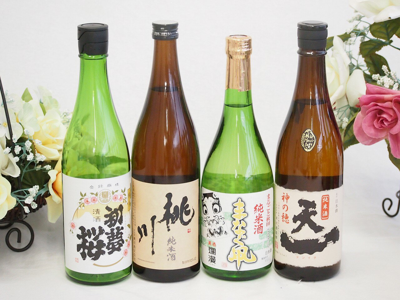 地酒純米酒特集4本セット(桃川 純米酒(青森県) 早川酒造 天一 純米酒(三重県) 金鯱 初夢桜 純米酒(愛知県) 秋田銘醸 まなぐ凧 純米酒(秋田県)) 720ml×4本