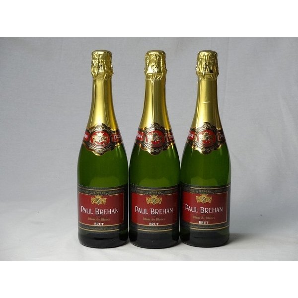 ワインセット スパークリングワイン辛口3本セット ポール・ブレハン ブラン・ド・ブラン NV ＜白＞(フランス）750ml×3本のサムネイル