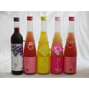 果実リキュール5本セット 紀州産 南高梅使用ブルーベリー梅酒 500ml(和歌山)・篠崎 あまおう梅酒・ゆず梅酒・もも梅酒・あま