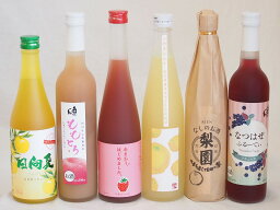 果実リキュール6本セット 紀州産 南高梅使用ブルーベリー梅酒 500ml（和歌山）・高千穂酒造 宮崎産日向夏みかん使用 日向夏