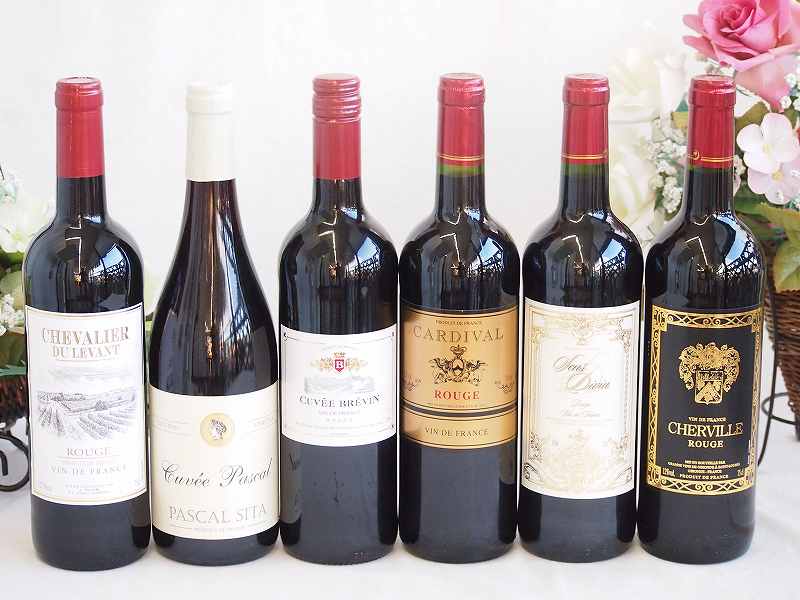 楽天贈り物本舗じざけや【最大2000円オフクーポン27日1:59迄】フランス赤ワイン6本セット シュヴァリエ・デュ・ルヴァン・サン ディヴァン ルージュ・シェルヴィーユ・パスカル キュベェヴレヴァン750ml×6本