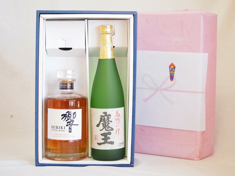 春の贈り物ギフト感謝贈り物ボックス 洋酒焼酎2本セット（ウイスキー響700ml 芋焼酎魔王720ml）