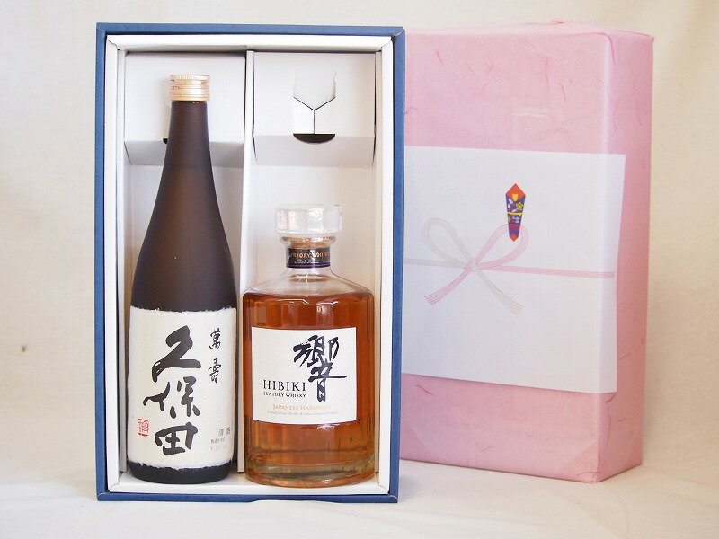 夏の贈り物お中元 感謝贈り物ボックス 洋酒日本酒2本セット（ウイスキー響700ml 純米大吟醸久保田720ml）