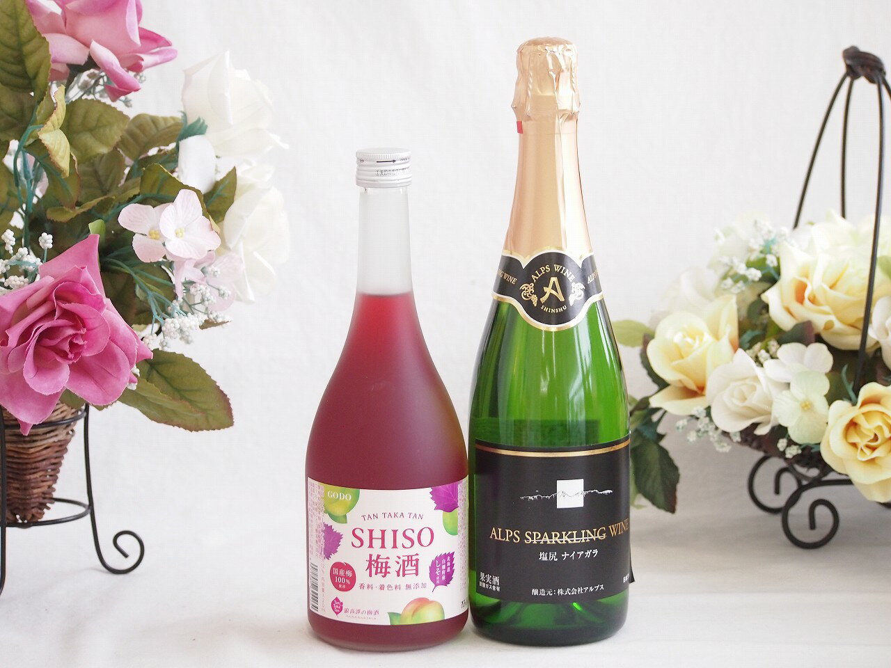 鍛高譚の梅酒と国産ワインセット(塩尻ナイアガラスパークリング白ワインやや甘口(長野県)720ml鍛高譚梅酒720ml