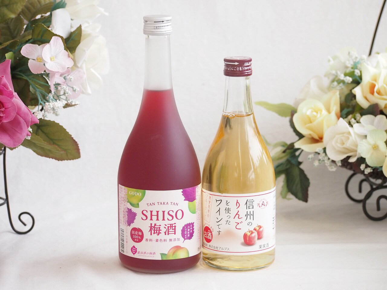 鍛高譚の梅酒と国産ワインセット(信州のりんごを使ったワインです甘口(長野県)500ml鍛高譚梅酒720ml