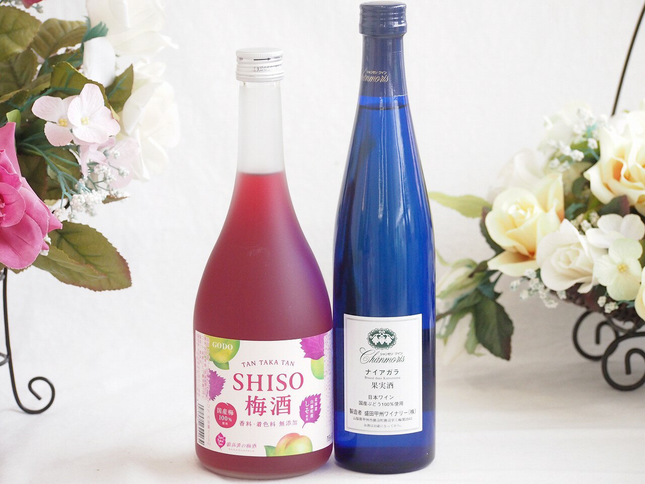 鍛高譚の梅酒と国産ワインセット(シャンモリナイアガラ白ワイン (山梨県)500ml鍛高譚梅酒720ml