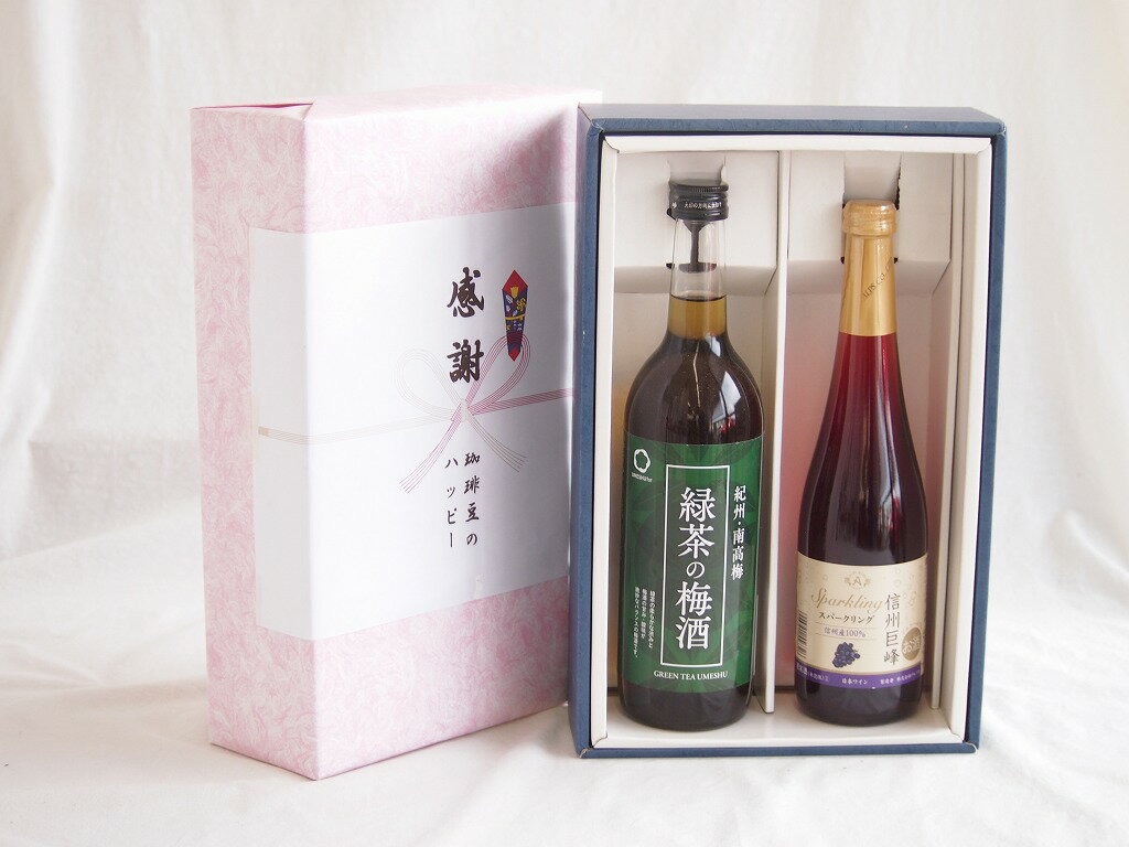 【最大2000円オフクーポン29日1:59迄】感謝の贈り物ボックス 絶妙に融合した緑茶の梅酒と国産ワインセ..