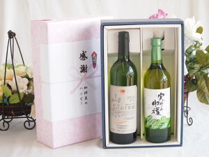 感謝の贈り物ボックス 国産甲州種辛口白ワインと国産ワインセット(実りの収穫 白甘口ワイン 甘口(山梨県)720mlシャンモリ 山梨限定醸造白750ml(笛吹市石和町山下農園産甲州)
