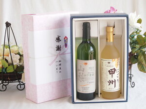 感謝の贈り物ボックス 国産甲州種辛口白ワインと国産ワインセット(にごり甲州 白ワイン やや甘口(山梨県)720mlシャンモリ 山梨限定醸造白750ml(笛吹市石和町山下農園産甲州)