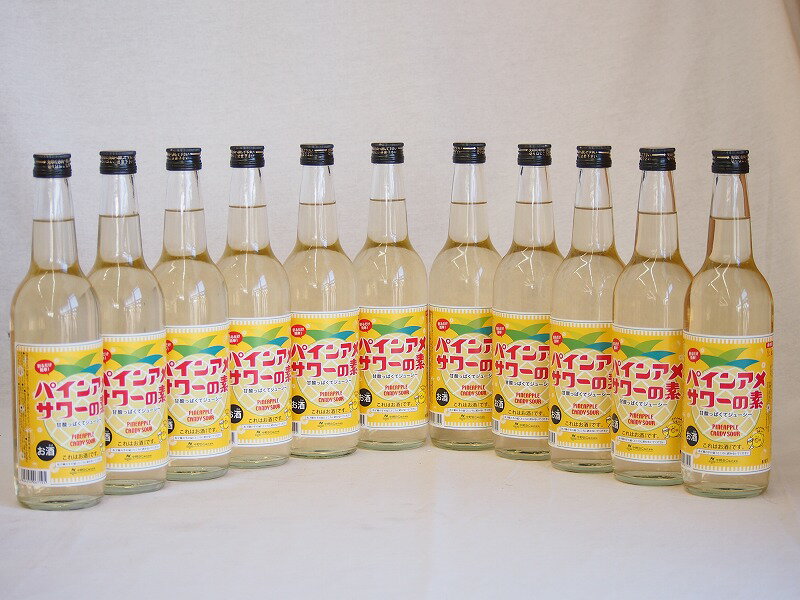 パインアメサワーの素 甘酸っぱくジューシーパイナップル果汁 25度 中野BC(和歌山県)600ml×11