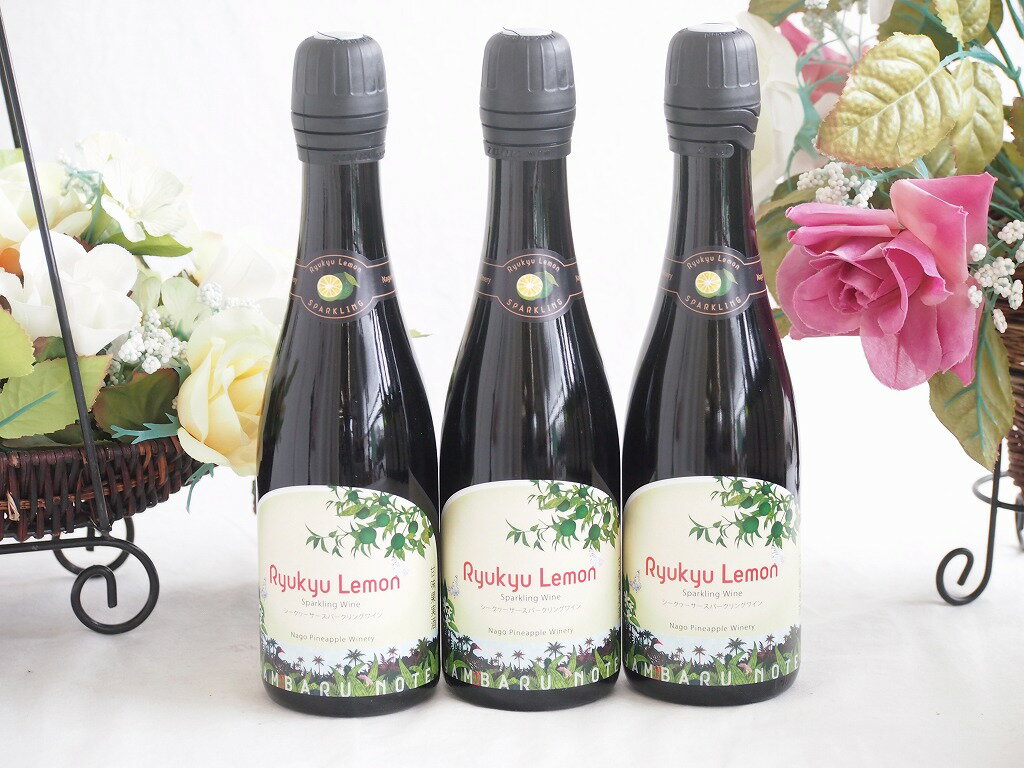 3本セット(シークヮーサースパークリングワイン 琉球レモン　6度辛口) 375ml×3本