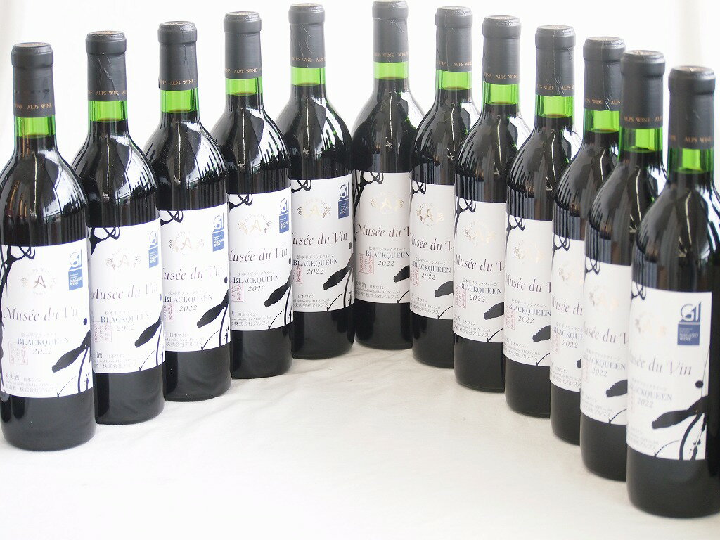 12本セット(GI長野日本ワイン白ミュゼドゥヴァン 松本平ブラッククイーン樽熟成12度フルボディ) 720ml×12本