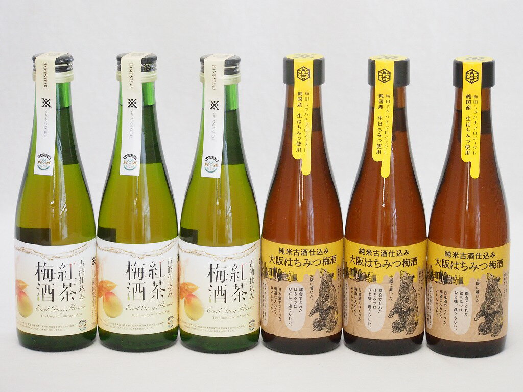 6本セット(古酒仕込み 紅茶梅酒　11% 純米古酒仕込み 大阪はちみつ梅酒) 300ml×6本