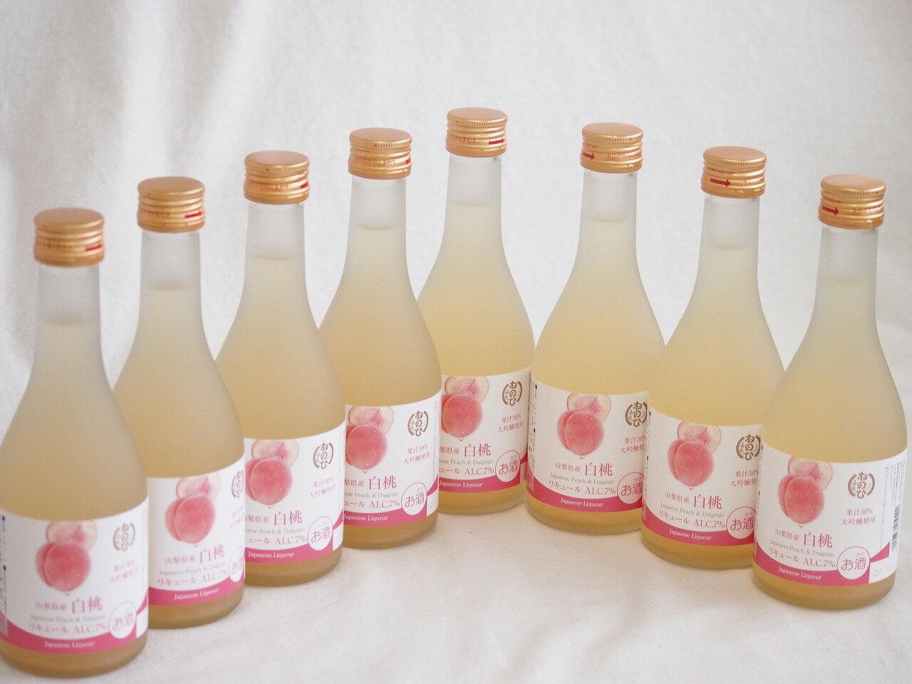 8本セット(山梨県産果汁30%大吟醸使用リキュール白桃 Alc7%(愛知県)) 300ml×8本