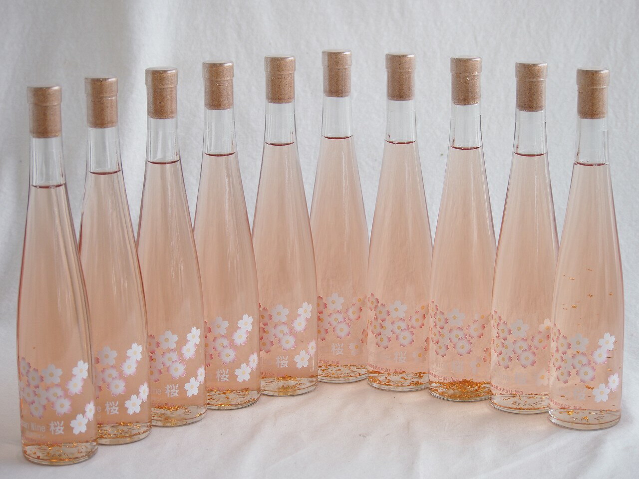【最大2000円オフクーポン11日1:59迄】10本セット(ジャパンワイン桜 金箔入ほのかな甘味alco12.5度(山梨県)) 375ml×10本