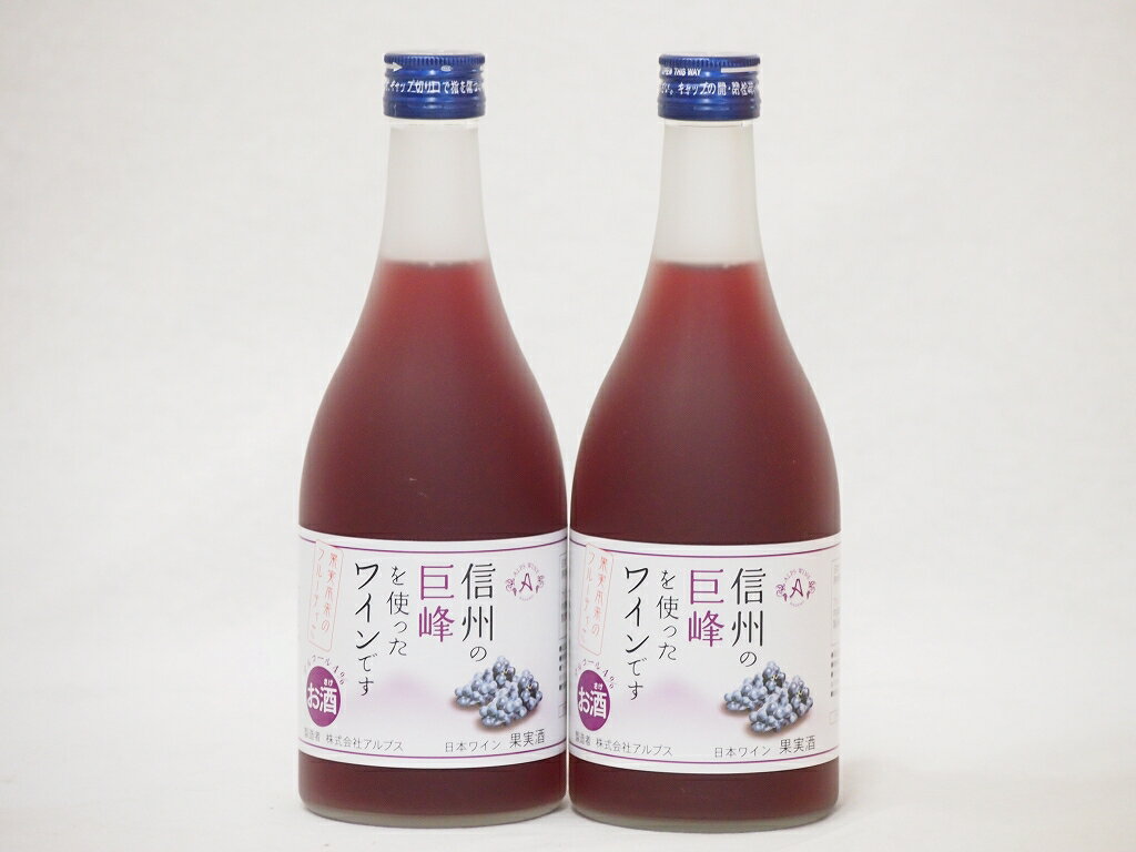 【最大2000円オフクーポン16日1:59迄】信州巨峰フルーツワインセット alc4% 甘口(長野県)500ml×2