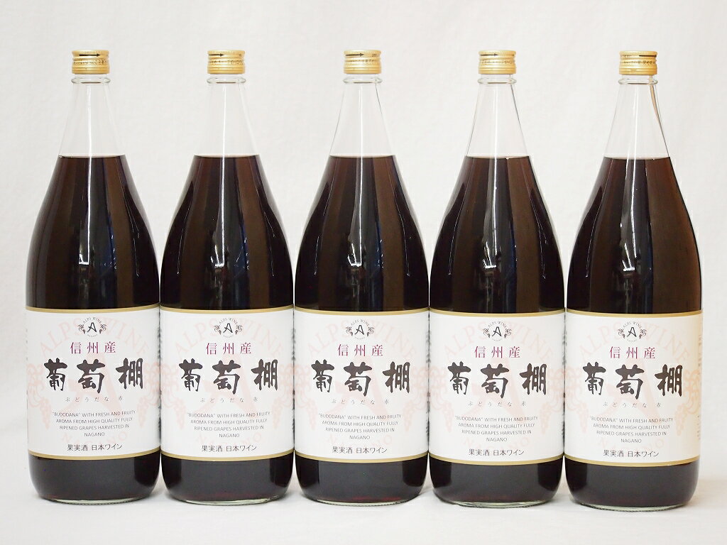 日本ワインセット 信州産葡萄棚 赤ワインセット 中口(長野県)1800ml×5 1