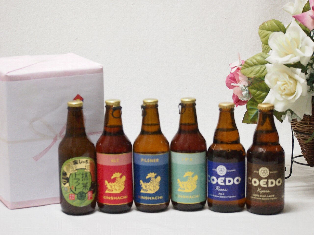 贈り物クラフトビール6本セット(金しゃち抹茶ドラフト(愛知県) 金しゃちIPA(愛知県) 金しゃちピルスナ..