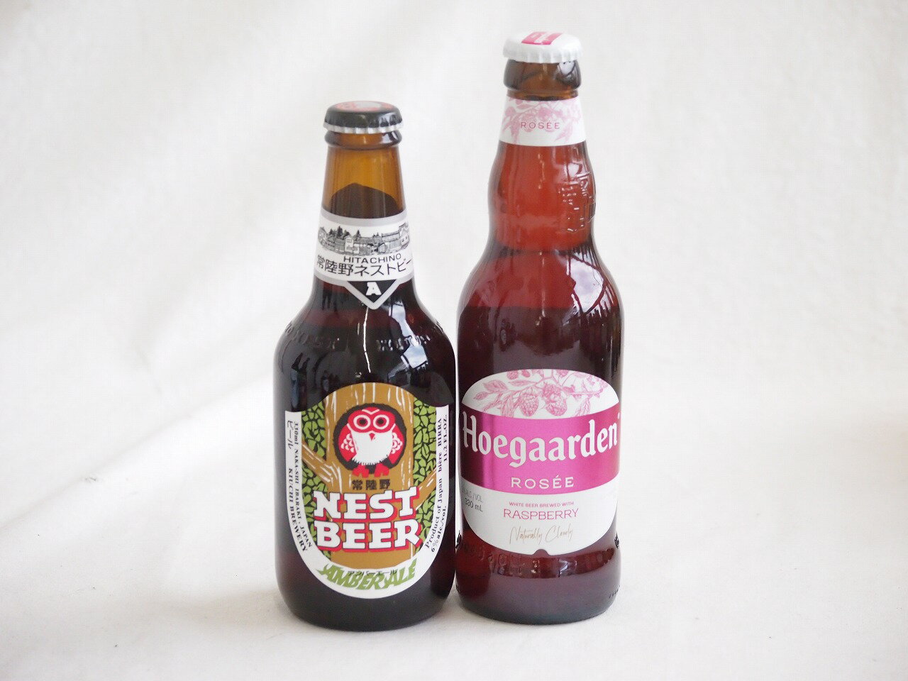 地域が生んだクラフトビール2本セット(常陸野 アンバーエールalc6％(茨城県) ヒューガルデンロゼalc3％(韓国)) 330ml×2本