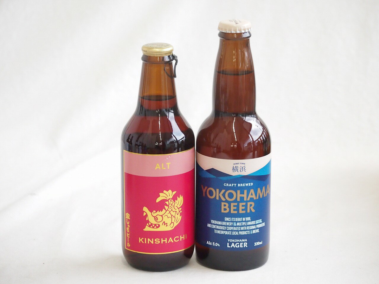 地域が生んだクラフトビール2本セット(金しゃちビール金鯱アルトalc5％(愛知県) 横浜ビール ラガーalc5％(神奈川県)) 330ml×2本