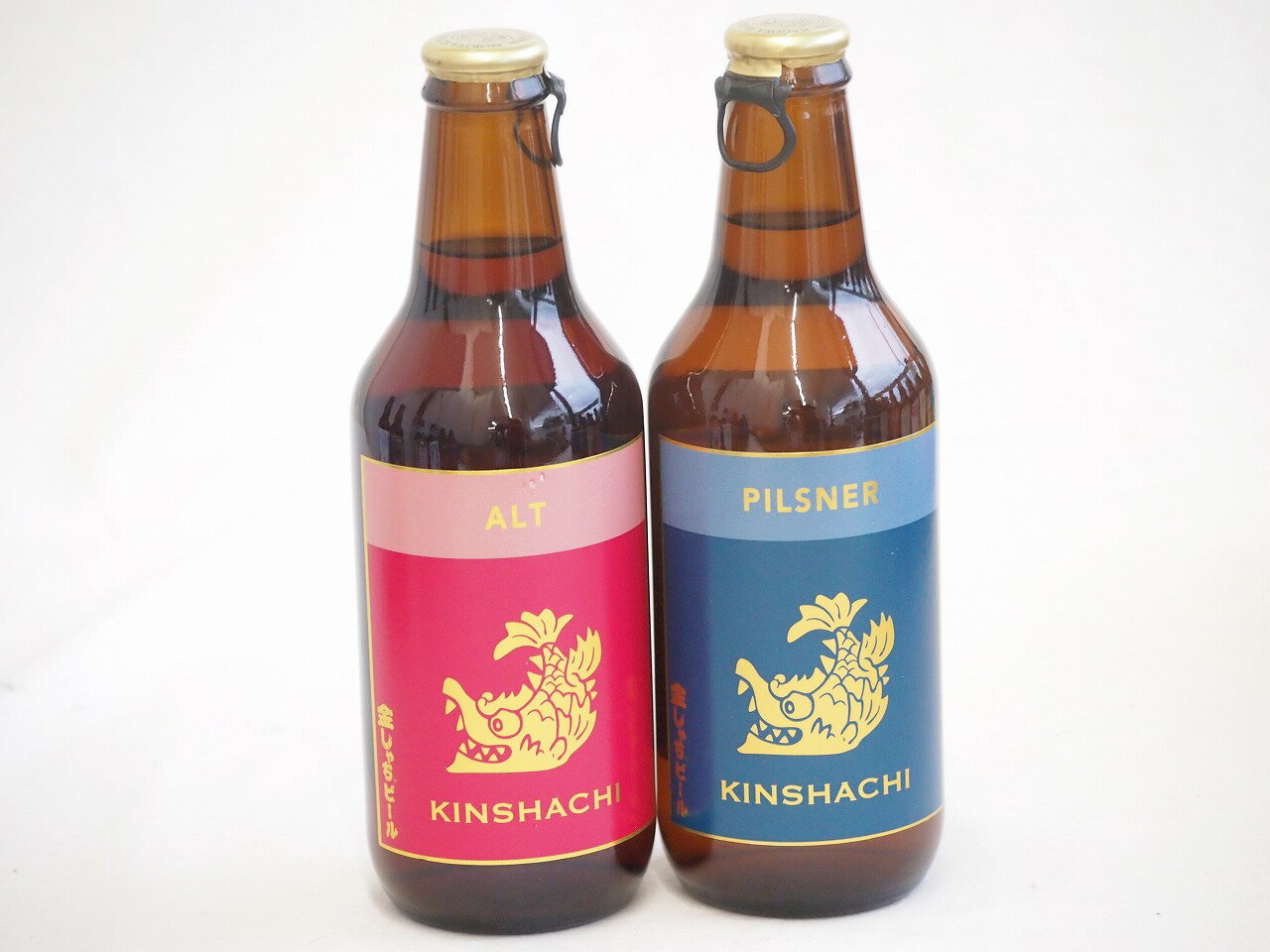 地域が生んだクラフトビール2本セット(金しゃちビールピルスナーalc5％(愛知県) 金しゃちビール金鯱ア..