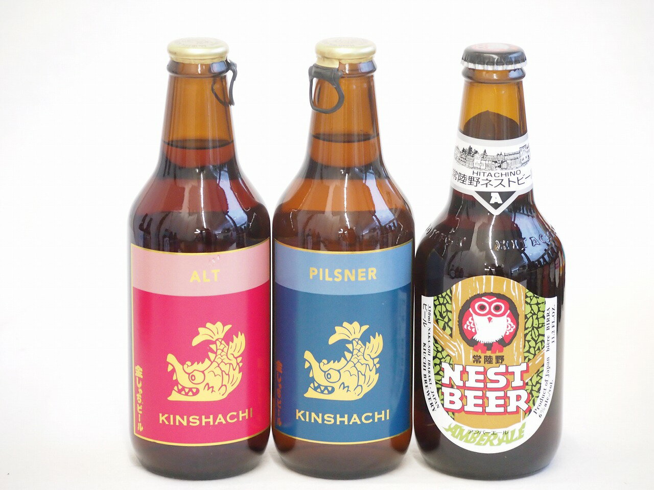 地域が生んだクラフトビール3本セット(金しゃちビールピルスナーalc5％(愛知県) 金しゃちビール金鯱ア..
