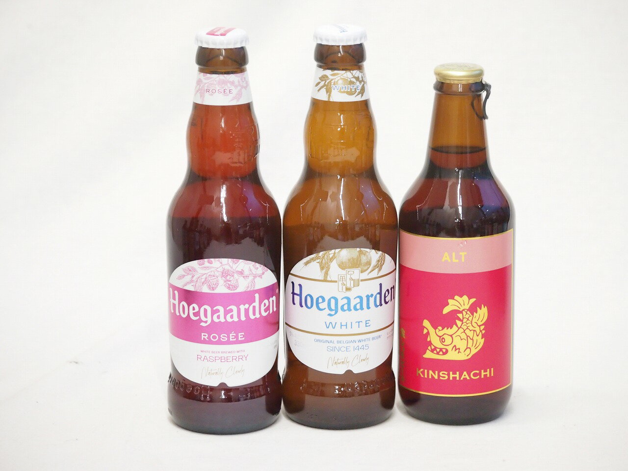 地域が生んだクラフトビール3本セット(金しゃちビール金鯱アルトalc5％(愛知県) ヒューガルデンホワイ..