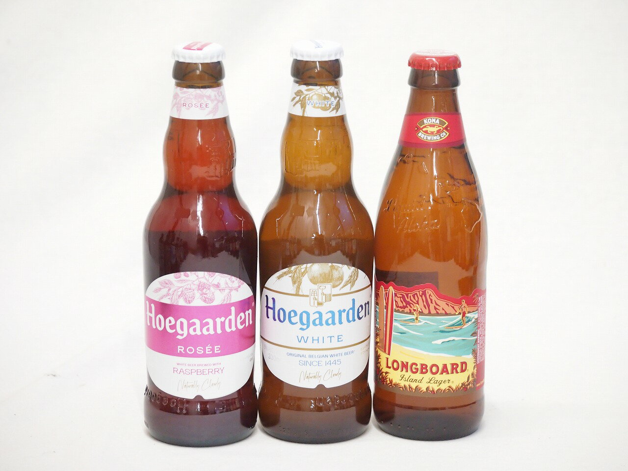 【最大2000円オフクーポン11日9:59迄】地域が生んだクラフトビール3本セット(ヒューガルデンホワイトalc5％(韓国) ヒューガルデンロゼalc3％(韓国) ロングボードアイランドラガーalc4.5％(アメリカ)) 330ml×2本 355ml×1本