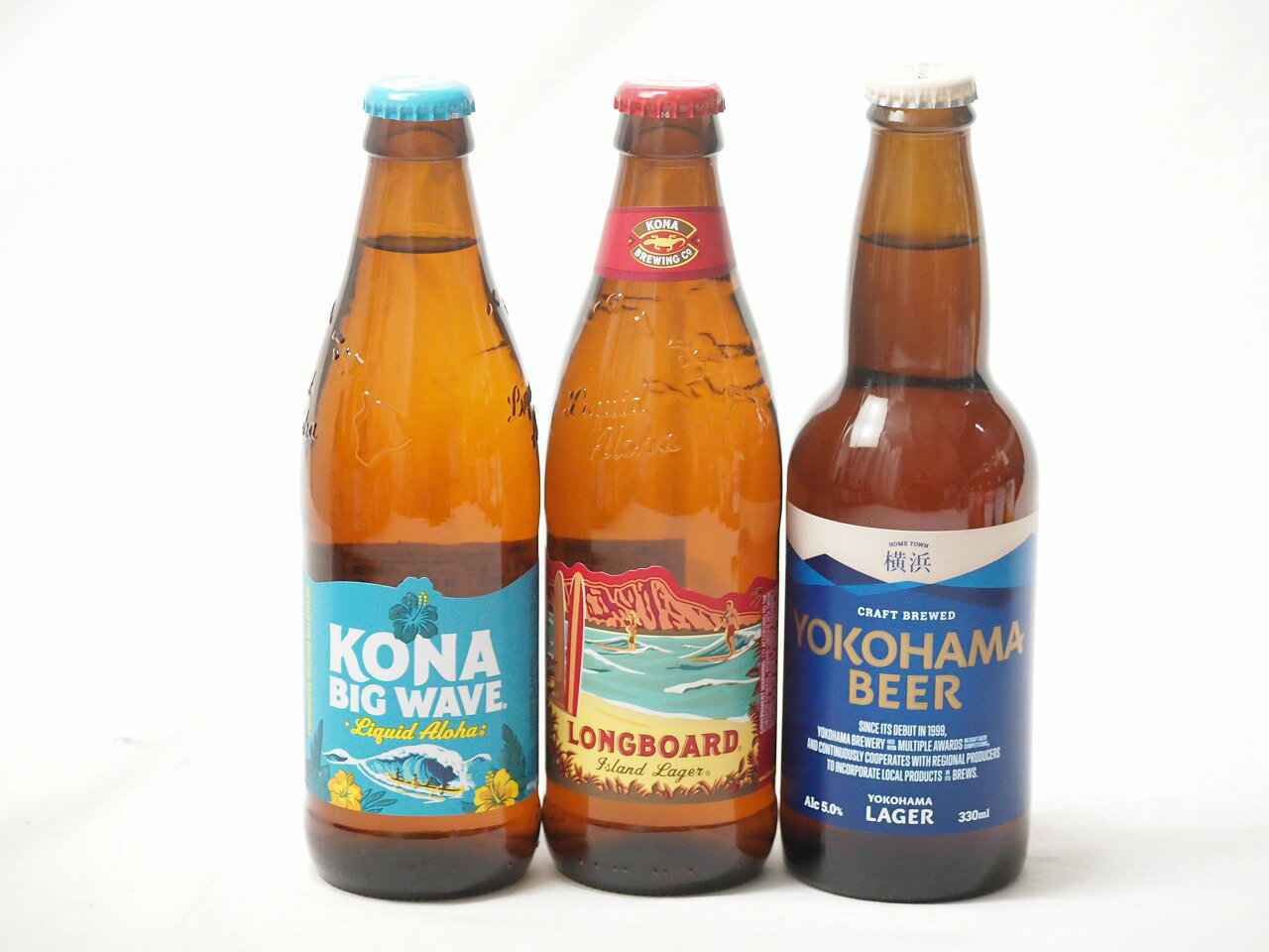 地域が生んだクラフトビール3本セット(横浜ビール ラガーalc5％(神奈川県) ロングボードアイランドラガ..