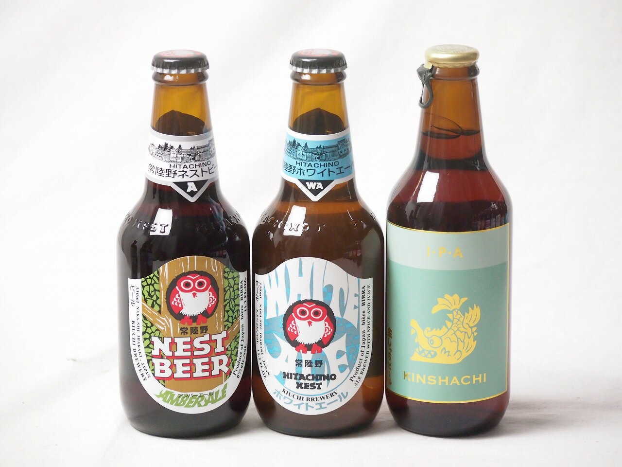 地域が生んだクラフトビール3本セット(金しゃちビールIPAalc7％(愛知県) 常陸野 アンバーエールalc6％(茨城県) 常陸野 ホワイトエールalc5.5％(茨城県)) 330ml×3本