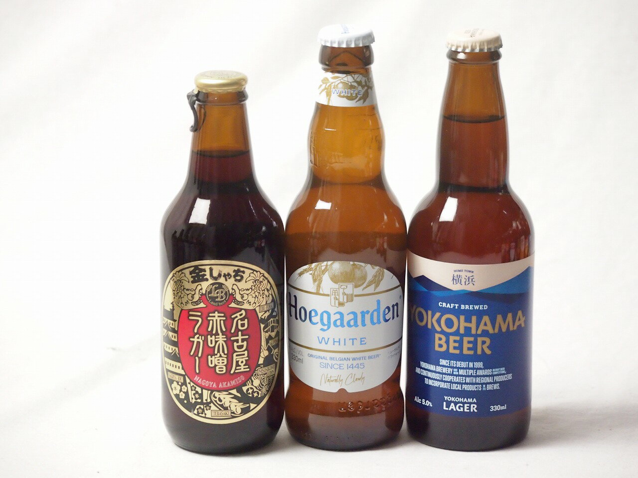 【最大2000円オフクーポン27日9:59迄】地域が生んだクラフトビール3本セット(金しゃちビール名古屋赤味噌ラガーalc6%(愛知県) 横浜ビール ラガーalc5%(神奈川県) ヒューガルデンホワイトalc5%(韓国)) 330ml×3本