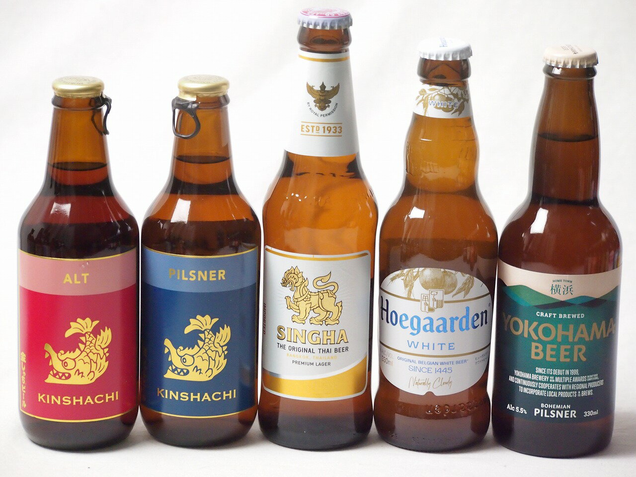 地域が生んだクラフトビール5本セット(金しゃちビールピルスナーalc5％(愛知県) 金しゃちビール金鯱ア..