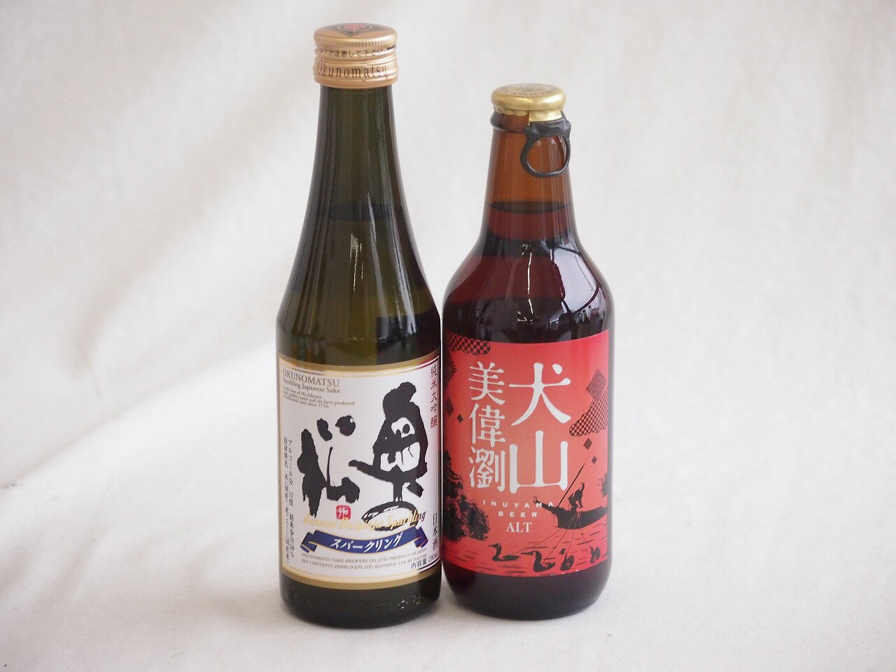 優雅に広がる、奥の松の余韻とクラフトビール2本セット(奥の松 純米大吟醸スパークリング（福島県） 金..