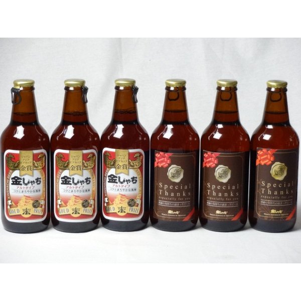 クラフトビールパーティ6本セット 金しゃちアルト330ml×3本 IPA感謝ビール330ml×3本