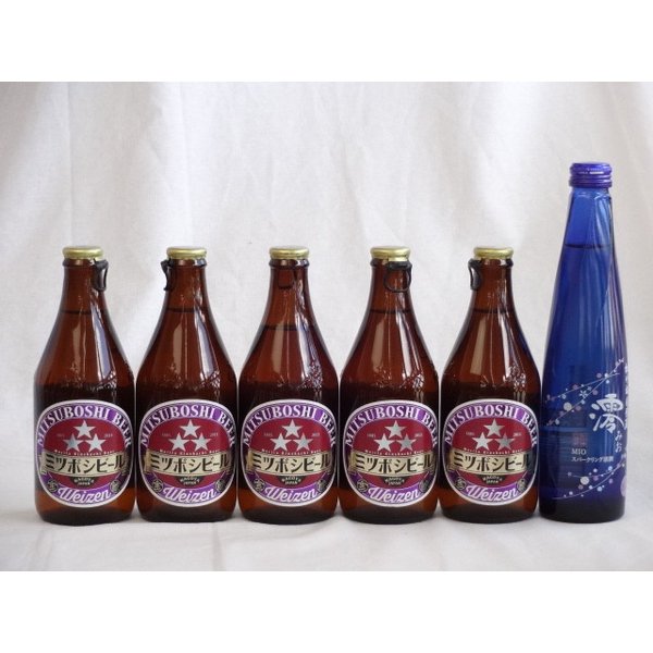 【商品名】クラフトビールパーティ6本セット　ミツボシヴァイツェン330ml×5本　日本酒スパークリング清酒(澪300ml)【内容】●ミツボシヴァイツェン330ml(愛知県) ドイツ・バイエルン地方発祥の伝統的な上面発酵ビール。原料麦芽に小麦麦芽を50%程度使用し、酵母由来のクローブやバナナのような魅力的な香味、柔らかな口当たりが特徴。原料となる麦芽とホップも100％ドイツ産を使用しクラシカルな味わいの中に上品な金しゃちビールらしさを織り込んだこだわりの逸品。 ■アルコール度数：5.5％●日本酒スパークリング清酒 澪300ml() 米と米麹から生まれた、ほどよい酸味とほんのり甘い味わい。 爽やかな泡が心地よい、アルコール5度の飲みやすい発泡性清酒です。 【アルコール】5度