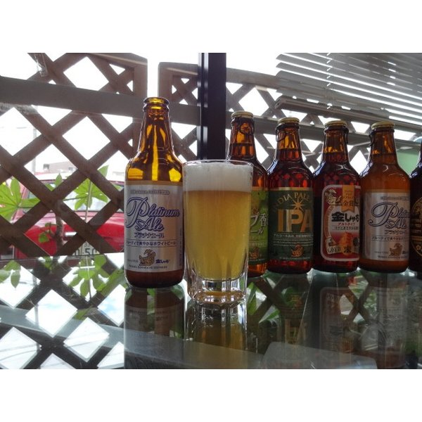 贈り物本舗じざけやのクラフトビールパーティ6本セット　金しゃちピルスナー330ml×3本　プラチナエール330ml×3本｜アングル3