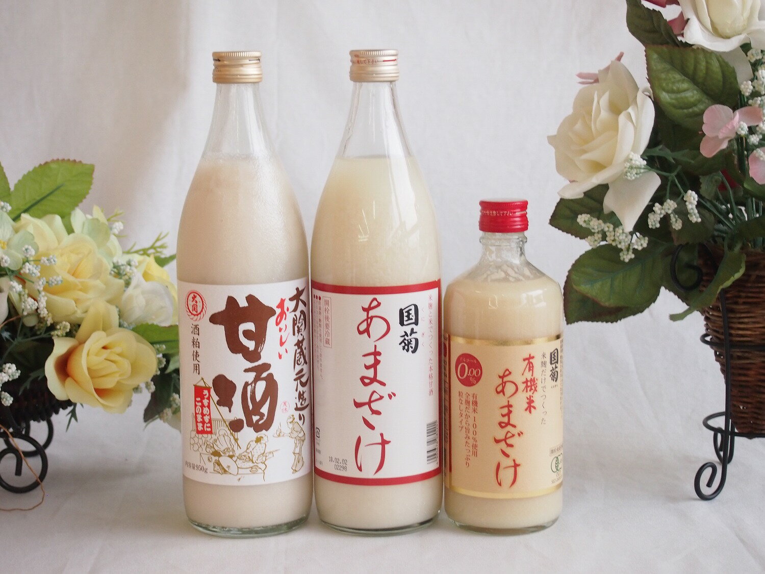 楽天贈り物本舗じざけや【最大2000円オフクーポン27日1:59迄】話題の国産豪華甘酒3本セット（あまざけ900ml有機米あまざけ500ml（福岡県）大関おいしい甘酒（兵庫県）900ml）計3本