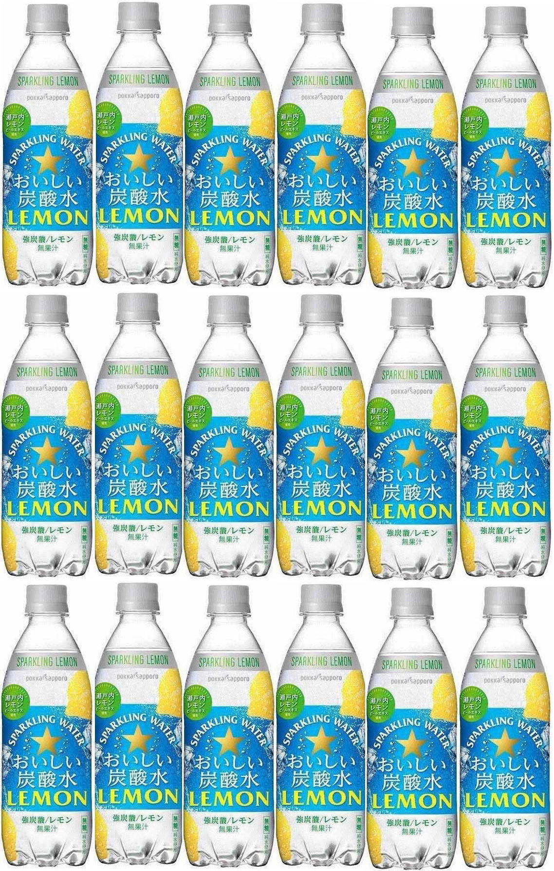 【最大2000円オフクーポン9日1:59迄】18本 ポッカサッポロ おいしい炭酸水レモン 500ml×18本
