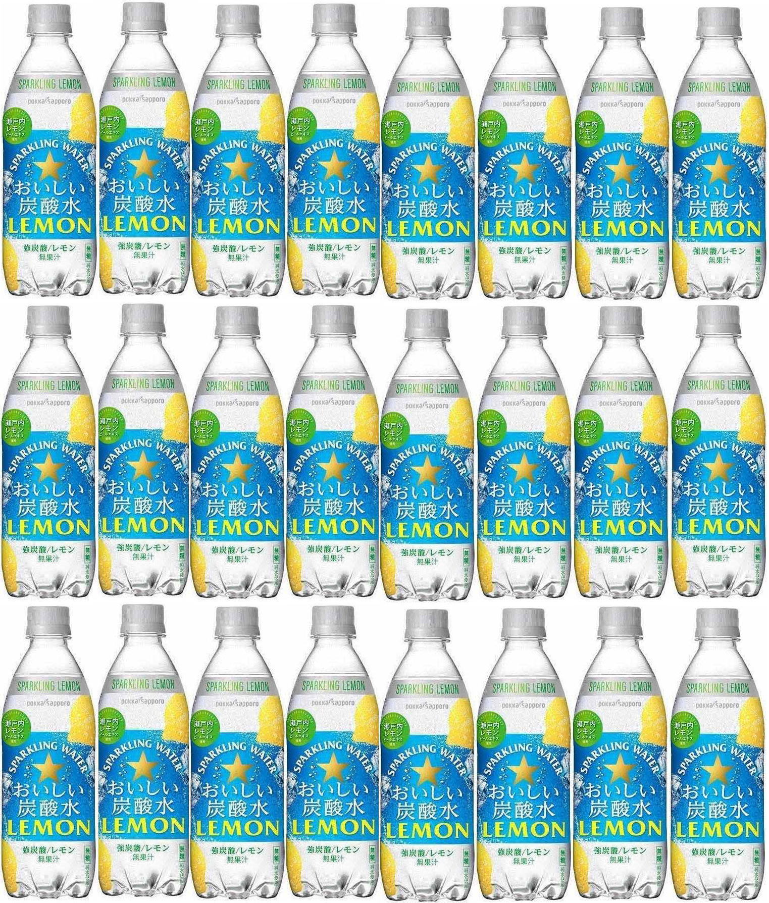 27本 ポッカサッポロ おいしい炭酸水レモン 500ml×27本