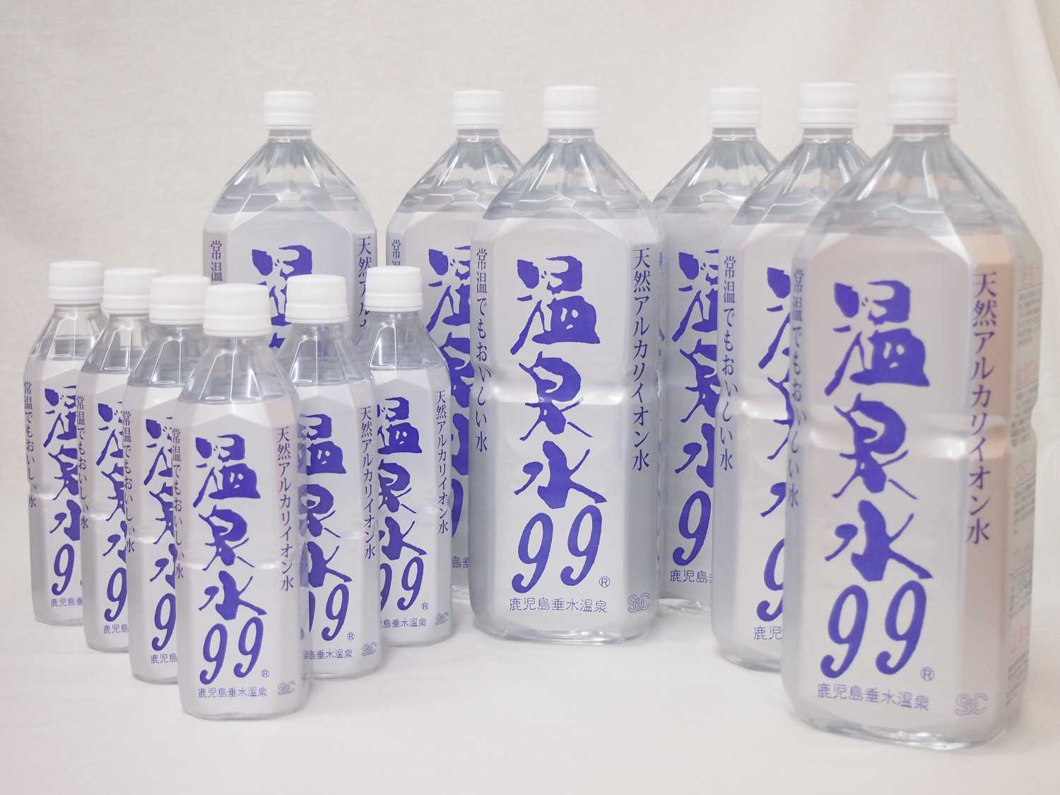 【買いまわりで最大P39倍 23日1:59迄】12本セット ファミリー温泉水99セット ミネラルウオーターアルカリイオン水 ペットボトル(鹿児島県)（500ml×6本 2000ml×6本)