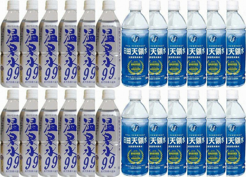 水分補給飲料24本セット(温泉水99(鹿児島県)12本 日田天領水12本) 500ml×24本