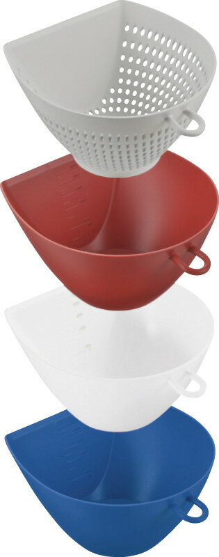 冬の贈り物お歳暮チリトリザルボウルM トリコロールセット ボウル（14×15.8×7.4cm・650ml）×3、ザル×1