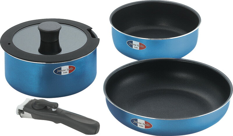 冬の贈り物お歳暮 着脱ハンドル鍋3点セット ジャンヌ・エコール フライパン26cm・ディープパン20cm・ポ..