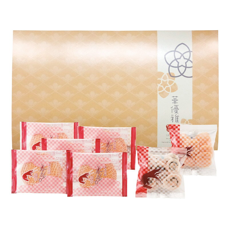樂天商城 - 夏の贈り物お中元 華優雅 えびせんギフト セット内容/赤えびせんべい（1枚）×5、えびせん（うず巻・えび松風）（各10g）×各1