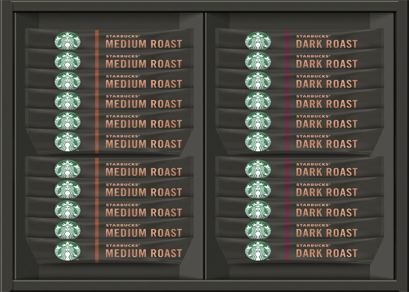 プレミアムソリュブルミディアムロースト・プレミアムソリュブルダークロースト（各2.3g）×各11 スターバックスプレミアムソリュブルブラックスティックギフト
