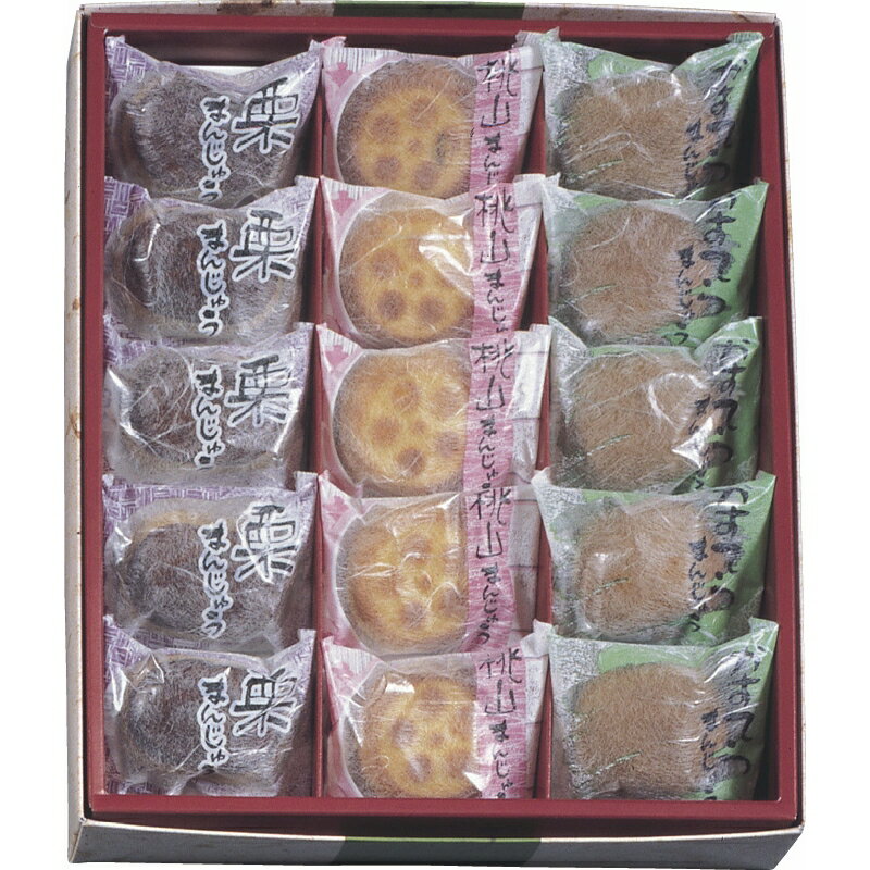 冬の贈り物お歳暮 銘菓撰 河内駿河屋 栗まんじゅう・カステラまんじゅう・桃山×各5