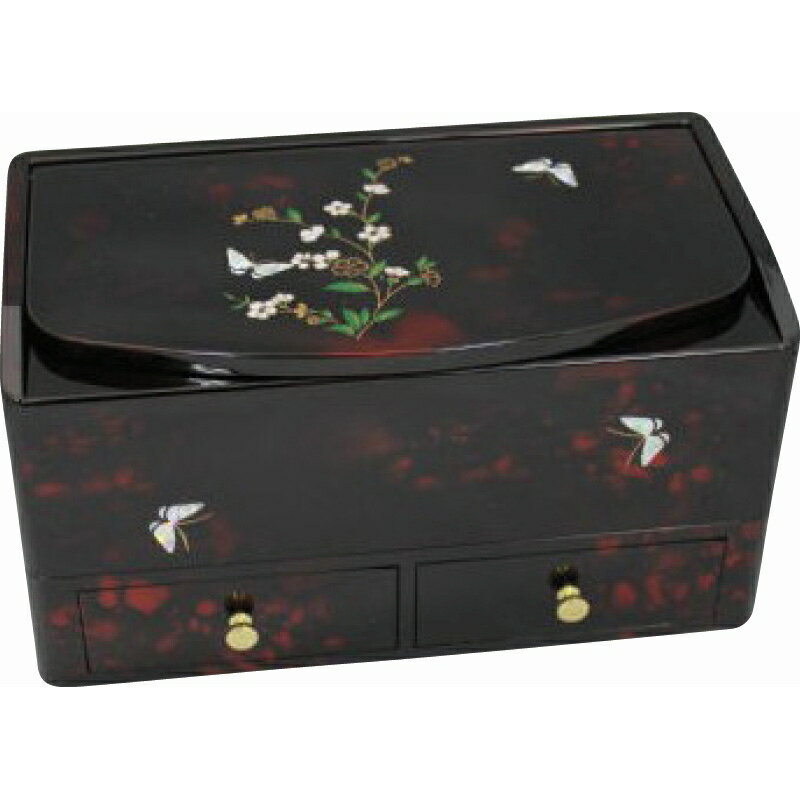 冬の贈り物お歳暮 ルビー蝶 ティッシュボックス 小物入れ 26×14.5×14.5cm